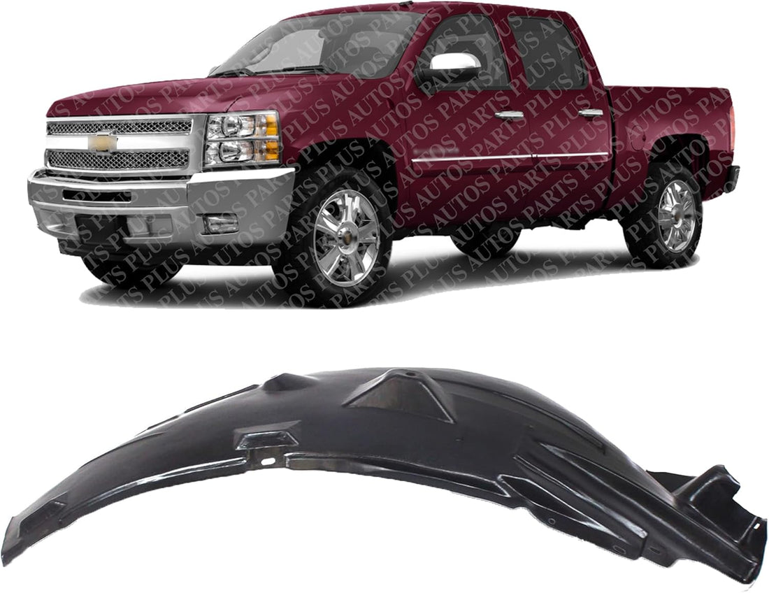Front Fender Liner Left Driver Side Direct Replacement Compatible With 2007-2013 Chevrolet Silverado 1500 GM1248183 20953678