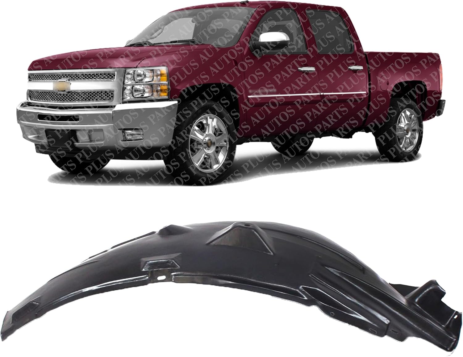 Front Fender Liner Left Driver Side Direct Replacement Compatible With 2007-2013 Chevrolet Silverado 1500 GM1248183 20953678