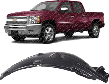 Front Fender Liner Left Driver Side Direct Replacement Compatible With 2007-2013 Chevrolet Silverado 1500 GM1248183 20953678