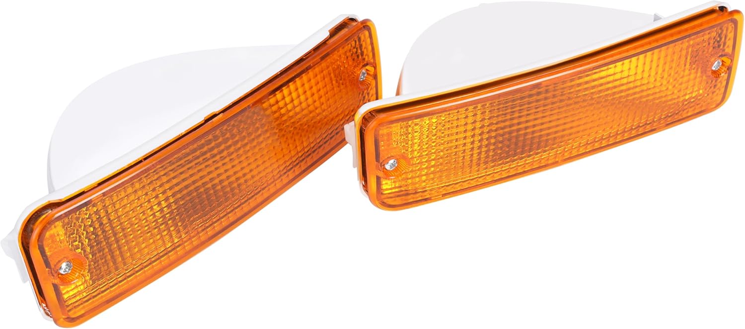 Set Of 2 Front Signal Lamp Assembly Left Driver & Right Passenger Side Direct Replacement Compatible With 1984-1989 Toyota 4Runner TO2521105 TO2530106 8151089130 8152089130
