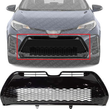 Front Bumper Grille Primed Plastic Direct Replacement Compatible With 2017-2019 Toyota Corolla TO1036178 5311202740