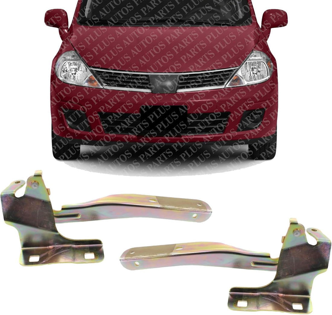 Front Set of 2 Front Hood Hinges Steel Left Driver & Right Passenger Side Direct Replacement Compatible With 2007-2012 Nissan Versa NI1236127 NI1236128 65400ED00A 65401ED00A