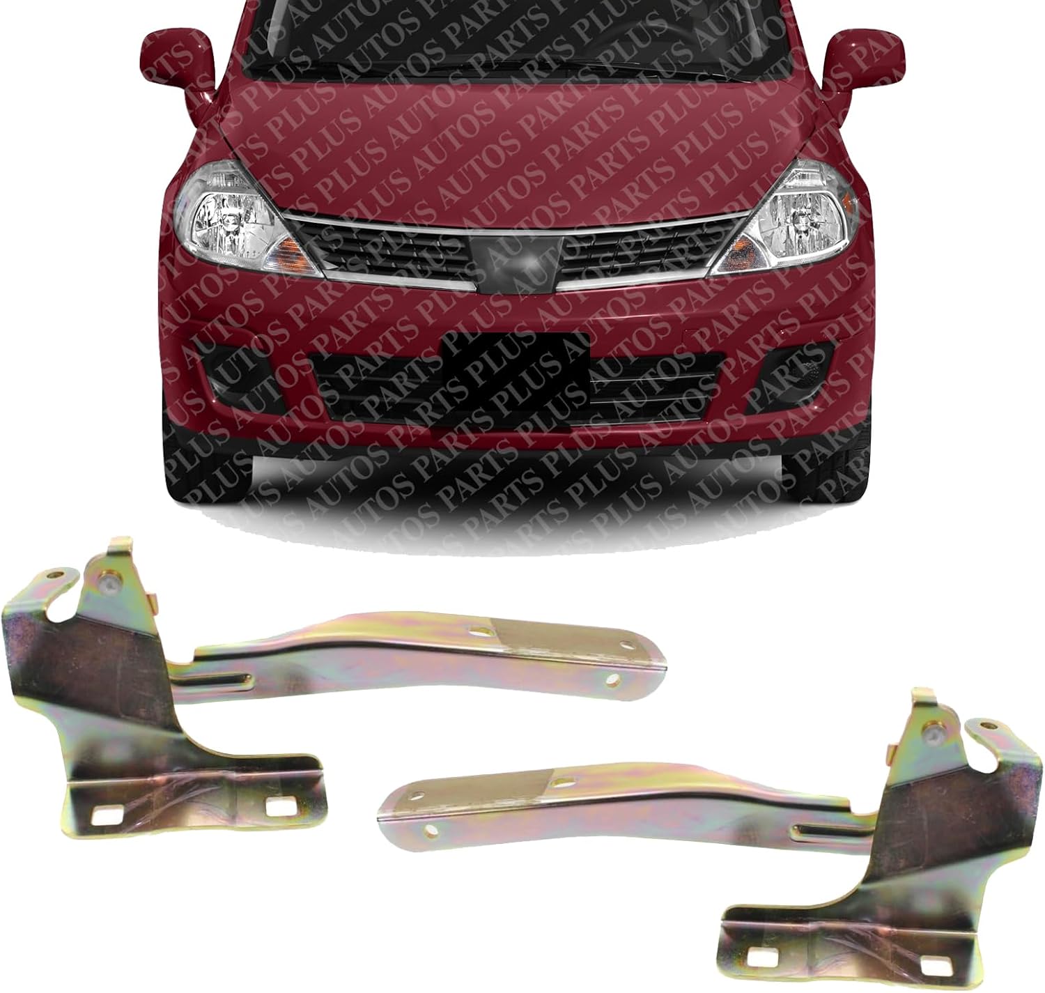 Front Set of 2 Front Hood Hinges Steel Left Driver & Right Passenger Side Direct Replacement Compatible With 2007-2012 Nissan Versa NI1236127 NI1236128 65400ED00A 65401ED00A