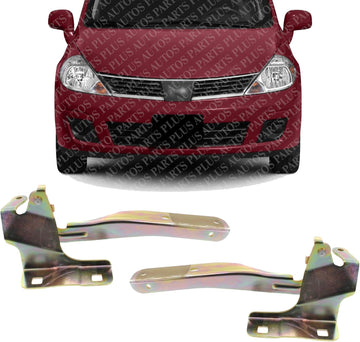 Front Set of 2 Front Hood Hinges Steel Left Driver & Right Passenger Side Direct Replacement Compatible With 2007-2012 Nissan Versa NI1236127 NI1236128 65400ED00A 65401ED00A