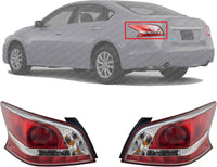 Set Of 2 Tail Light Assembly Plastic Left Driver & Right Passenger Side Direct Replacement Compatible With 2013 Nissan Altima NI2801195 NI2800195 265503TA0B 265553TA0B