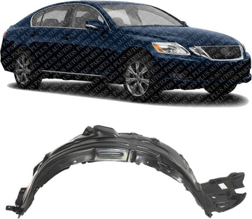 Front Inner Fender Liner Right Passenger Side Direct Replacement Compatible With 2008-2011 Lexus GS350 / GS450h / GS460 LX1249106 5380530150