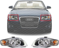Set Of 2 Front Head Light Assembly Left Driver & Right Passenger Side Direct Replacement Compatible With 2005-2009 Audi A4 / Quattro AU2502128 AU2503128 AU2502128 AU2503128