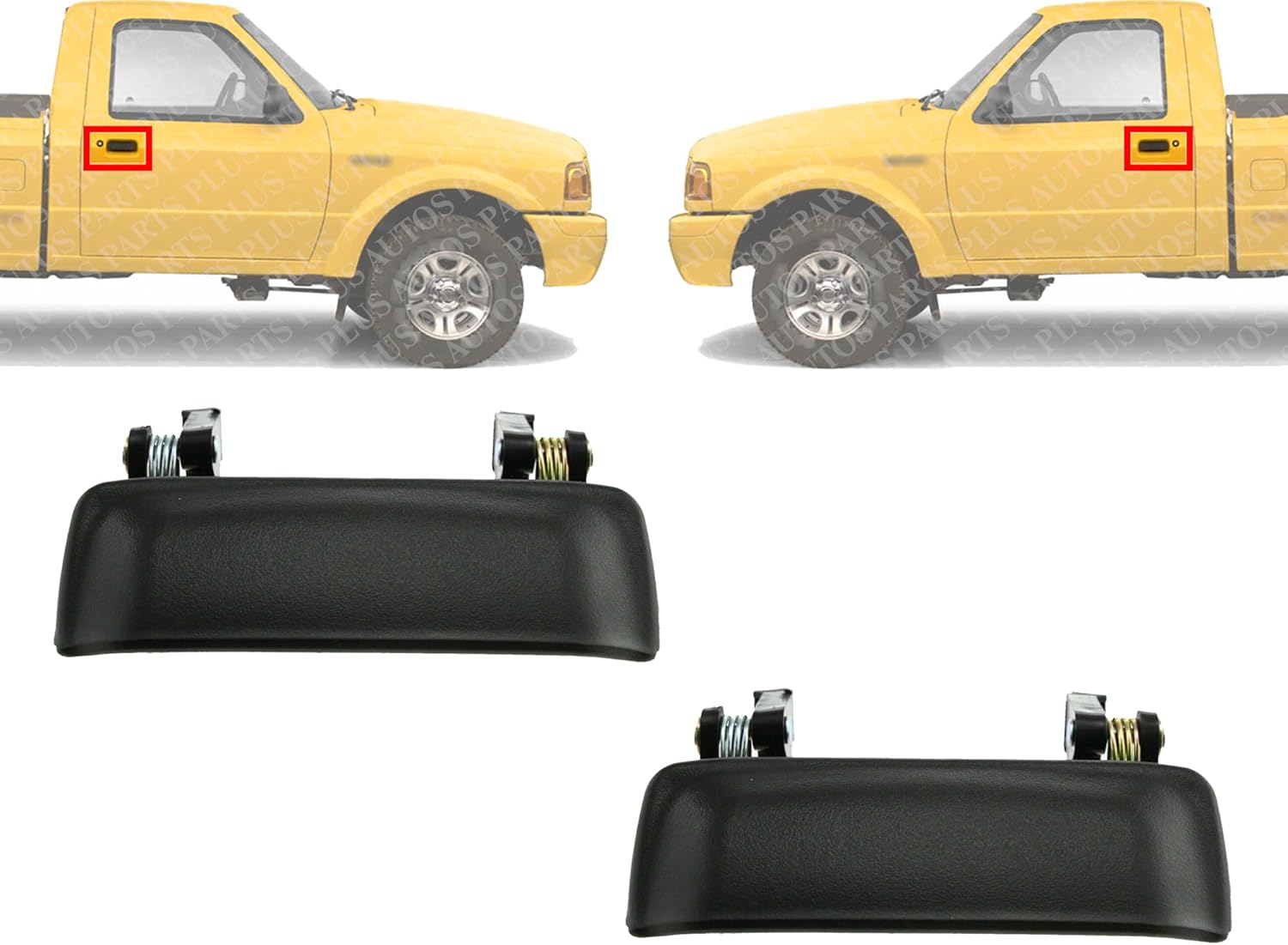 Set of 2 Front Door Handel Textured Left Driver & Right Passenger Side Direct Replacement Compatible with 2001-2011 Ford Ranger / 2001-2010 Mazda Pickup FO1310134 MA1310119