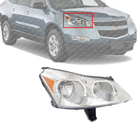 Front Head Light Assembly Right Passenger Side Direct Replacement Compatible With 2009-2012 Chevrolet Traverse GM2503330 20794802