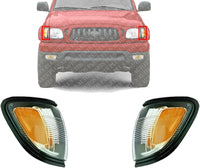 Set Of 2 Front Corner Lights Assembly With Black Trim Right Passenger & Left Driver Side Direct Replacement Compatible With 2001-2004 Toyota Tacoma TO2521163 TO2520163 8161004090C0