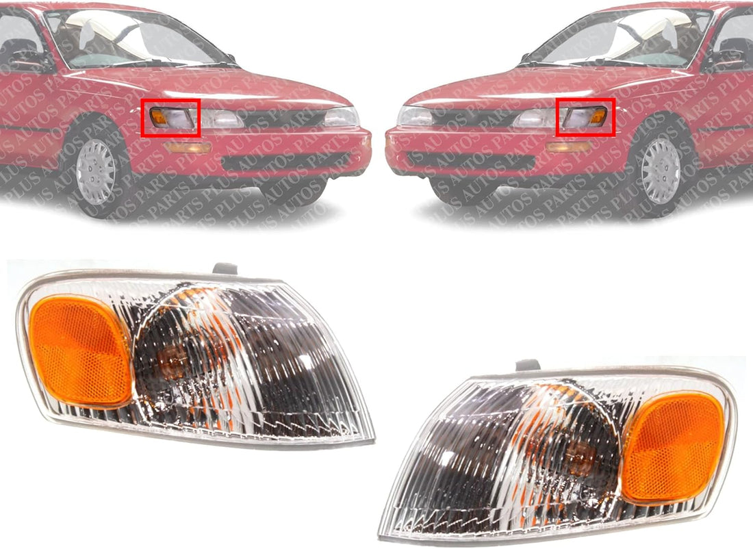 Set Of 2 Front Corner Signal Light Assembly Right Passenger & Left Driver Side Direct Replacement Compatible With 1998-2000 Toyota Corolla TO2521150 TO2520150 8151002040 8152002040