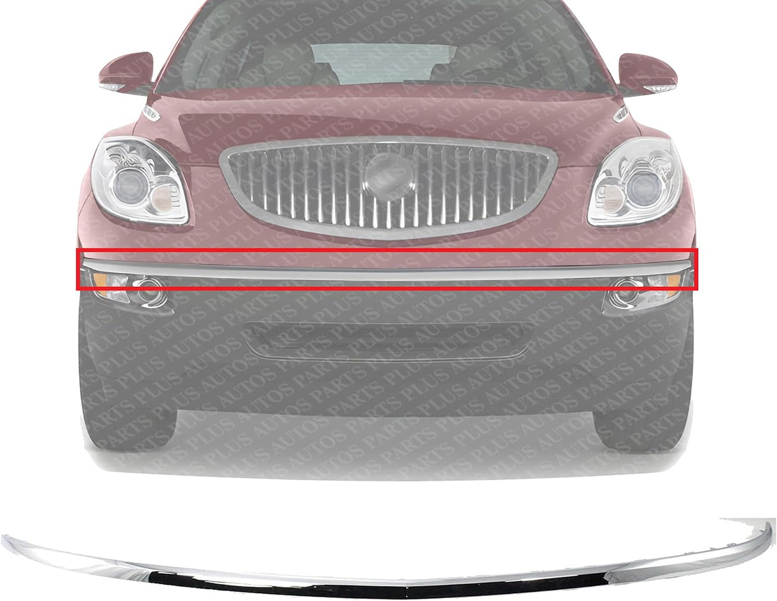 Front Bumper Molding Chrome Direct Replacement Compatible With 2008-2012 Buick Enclave GM1044114 25961908