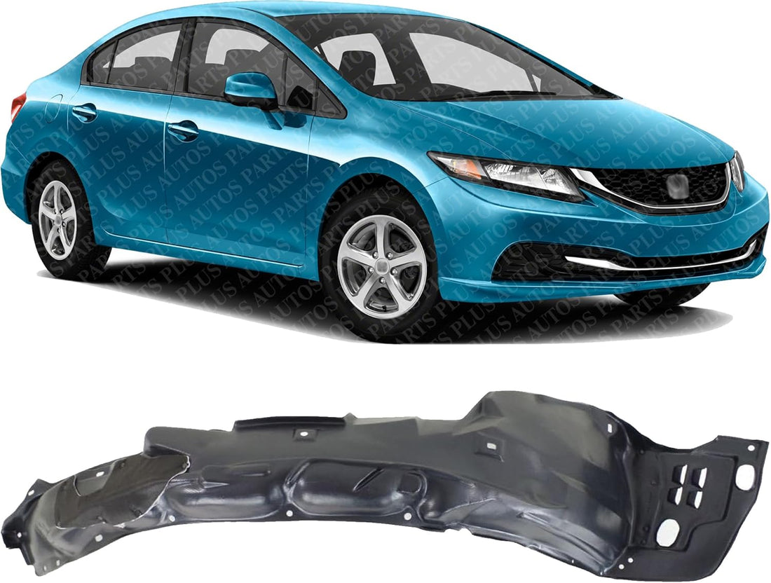 Front Fender Liner Right Passenger Side Direct Replacement Compatible With 2012-2015 Honda Civic HO1249143 HO1249168 HO1249169 74101TR0A50 74101TR2A00 74101T