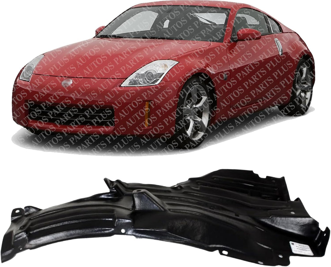 Front Fender Liner Rear Section Left Driver Side Direct Replacement Compatible With 2003-2009 Nissan 350Z NI1250131 NI1250138 63843CD000 63843CF40A