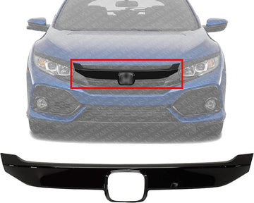 Front Bumper Grille Molding Primed Plastic Direct Replacement Compatible With 2017-2021 Honda Civic HO1210160 71125TEYY01