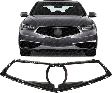 Front Grille Frame Textured Plastic Direct Replacement Compatible With 2018-2020 Acura TLX AC1200131 71121TZ3A11