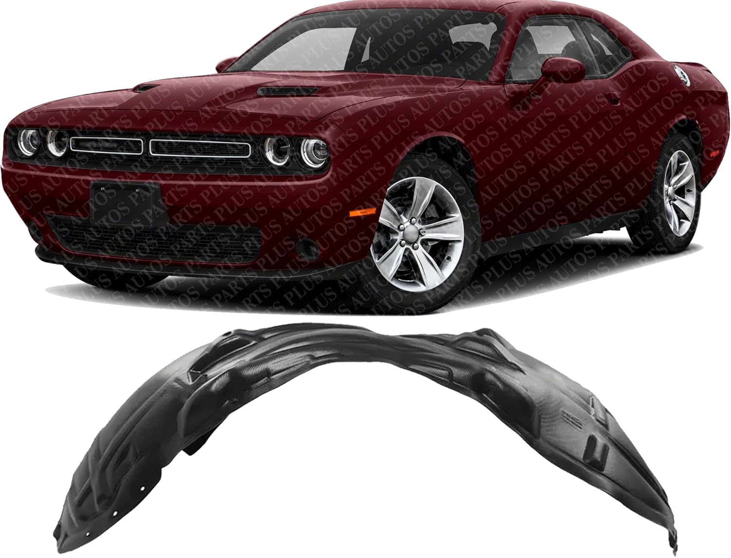 Front Fender Liner Vacuum Form Left Driver Side Direct Replacement Compatible With 2015-2023 Dodge Challenger CH1248173 68259093AF