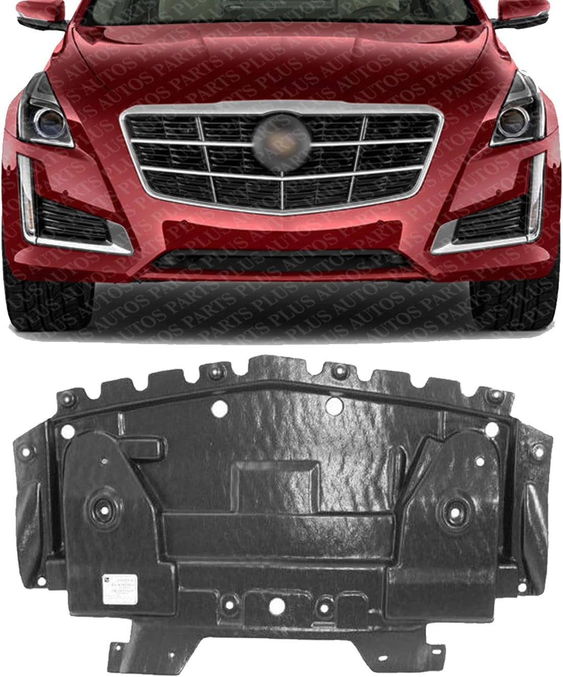 Front Engine Splash Shield Under Cover Direct Replacement Compatible with 2008-2014 Cadillac CTS GM1228127 15263372