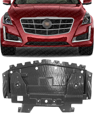 Front Engine Splash Shield Under Cover Direct Replacement Compatible with 2008-2014 Cadillac CTS GM1228127 15263372