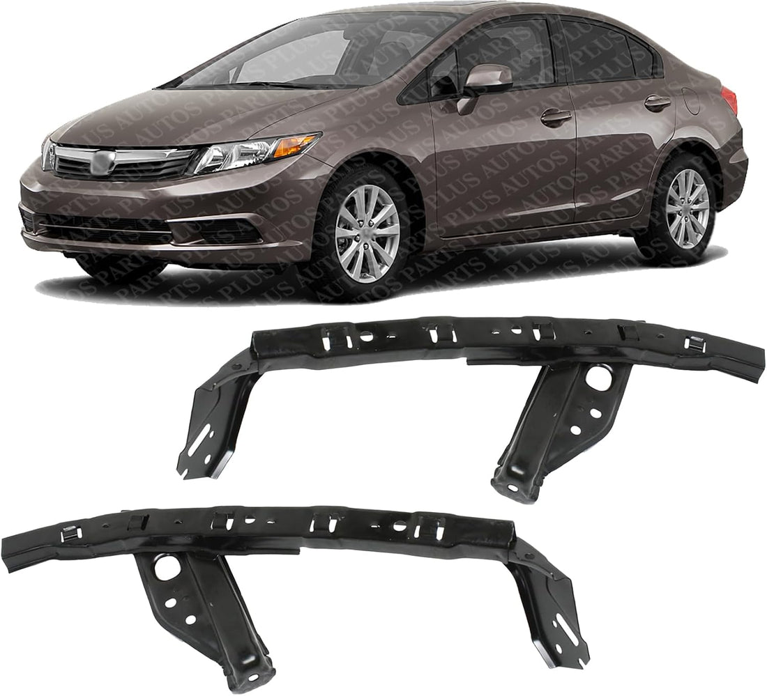 Set Of Front Bumper Upper Cover Bracket Steel Left Driver & Right Passenger Side Direct Replacement Compatible With 2012-2015 Honda Civic HO1042105 HO1043105 71140TR0A00 71190TR0A00