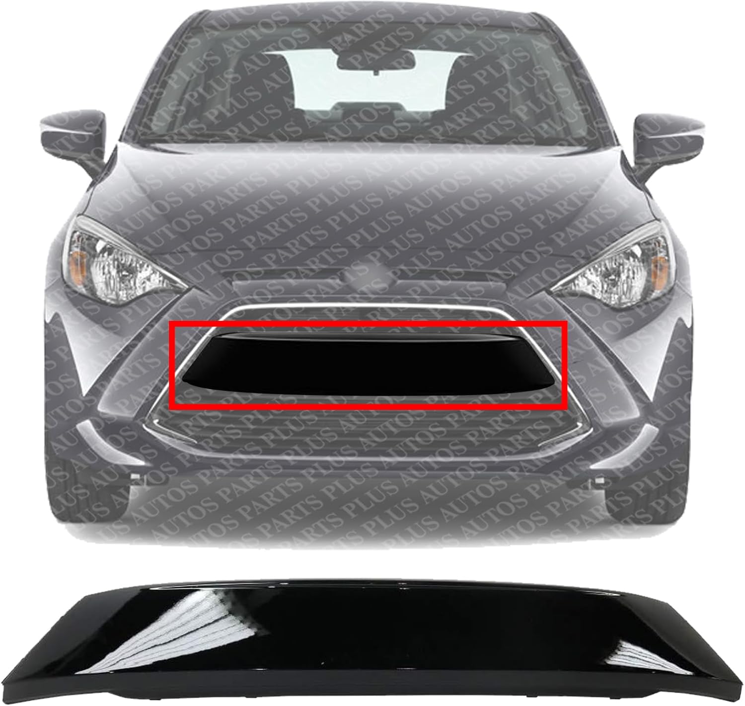 AUTOS PARTS PLUS Front Bumper Upper Grille Direct Replacement Compatible With 2016 Scion iA / 2016-2018 Toyota Yaris/iA TO1036176 53114WB003