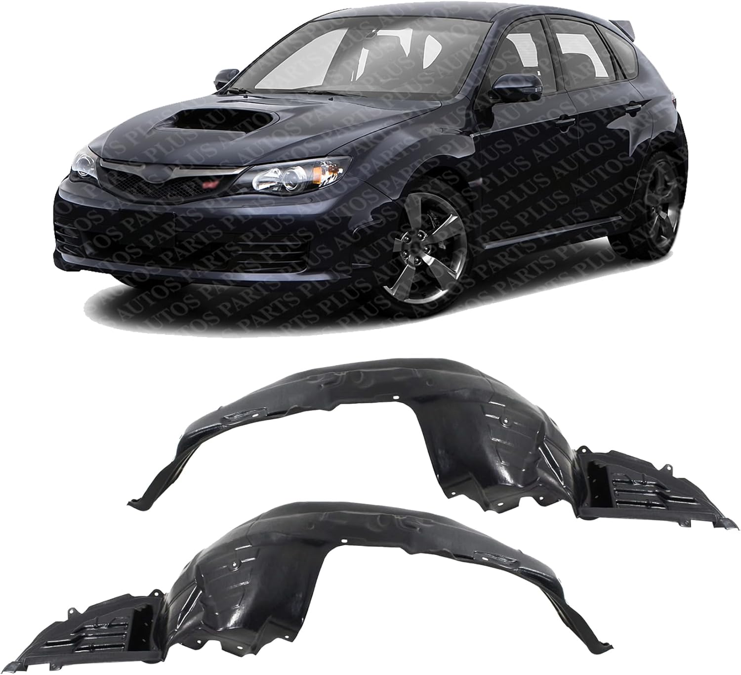 Set Of 2 Front Fender Liner Plastic Left Driver & Right Passenger Side Direct Replacement Compatible With 2008-2010 Subaru Impreza SU1249122 SU1248122 59110FG021 59110FG031