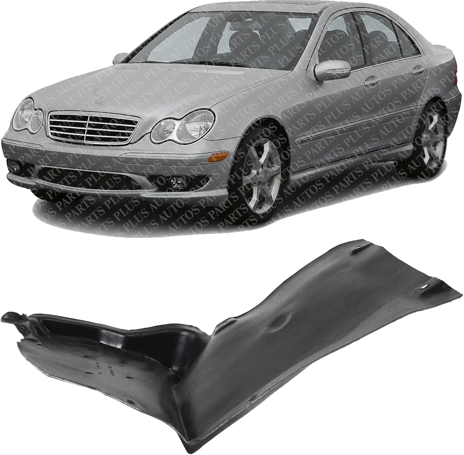 Front Lower Section Fender Liner Left Driver Side Direct Replacement Compatible With 2001-2007 Mercedes Benz C-Class MB1248183 2038810323 2038840722