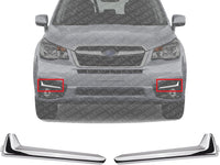Set Of 2 Front Fog Lamp Molding Chrome Right Passenger & Left Driver Side Direct Replacement Compatible With 2017-2018 Subaru Forester SU1046101 SU1047101 57708SG010 57708SG000