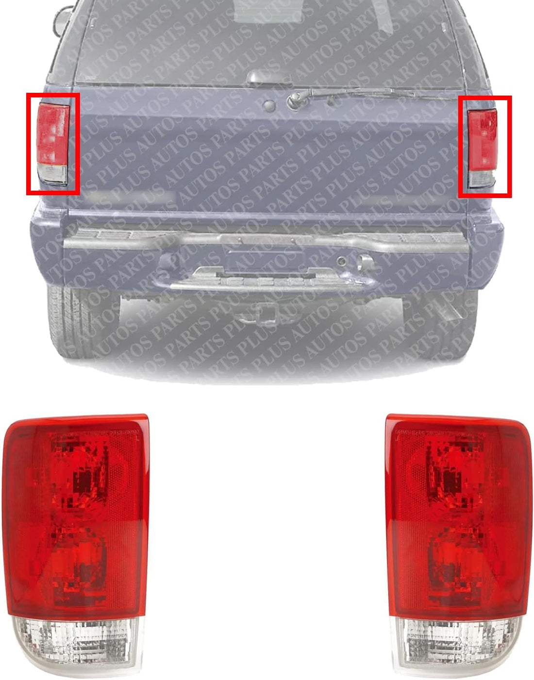Set Of 2 Tail Light Lens and Housing Right Passenger & Left Driver Side Direct Replacement Compatible With 1995-2005 GMC Jimmy/Chevrolet Blazer GM2801126 GM2800127 19179679 19179358