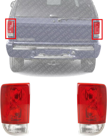 Set Of 2 Tail Light Lens and Housing Right Passenger & Left Driver Side Direct Replacement Compatible With 1995-2005 GMC Jimmy/Chevrolet Blazer GM2801126 GM2800127 19179679 19179358