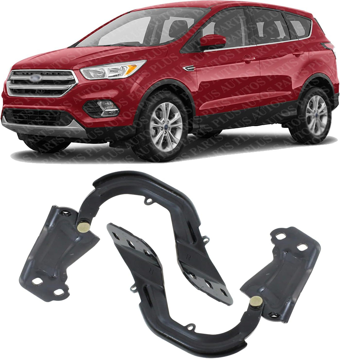 Set of 2 Front Hood Hinge Steel Left Driver & Right Passenger Side Direct Replacement Compatible with 2017-2019 Lincoln MKC/Ford Escape FO1236175 FO1236174 GJ5Z16796A GJ5Z16797A