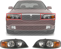Set Of 2 Front Headlight Assembly Right Passenger & Left Driver Side Direct Replacement Compatible With 2000-2002 Lincoln LS 2W4Z13008CA-PFM 2W4Z13008BA-PFM