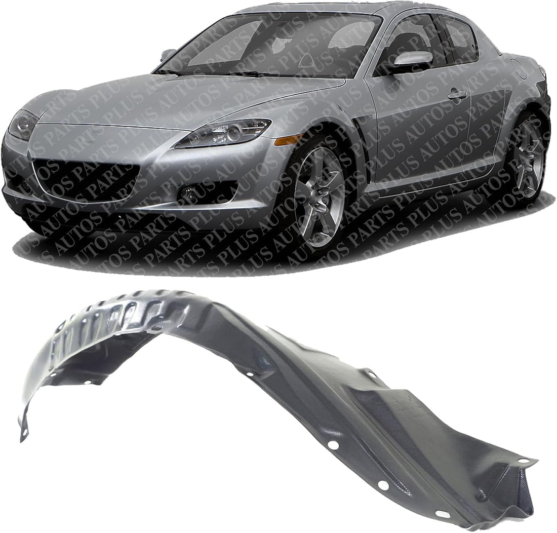 Front Fender Liner Rear Section Left Driver Side Direct Replacement Compatible With 2004-2008 Mazda RX-8 MA1248128 F1515614Z