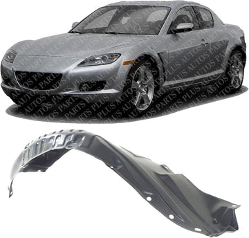 Front Fender Liner Rear Section Left Driver Side Direct Replacement Compatible With 2004-2008 Mazda RX-8 MA1248128 F1515614Z