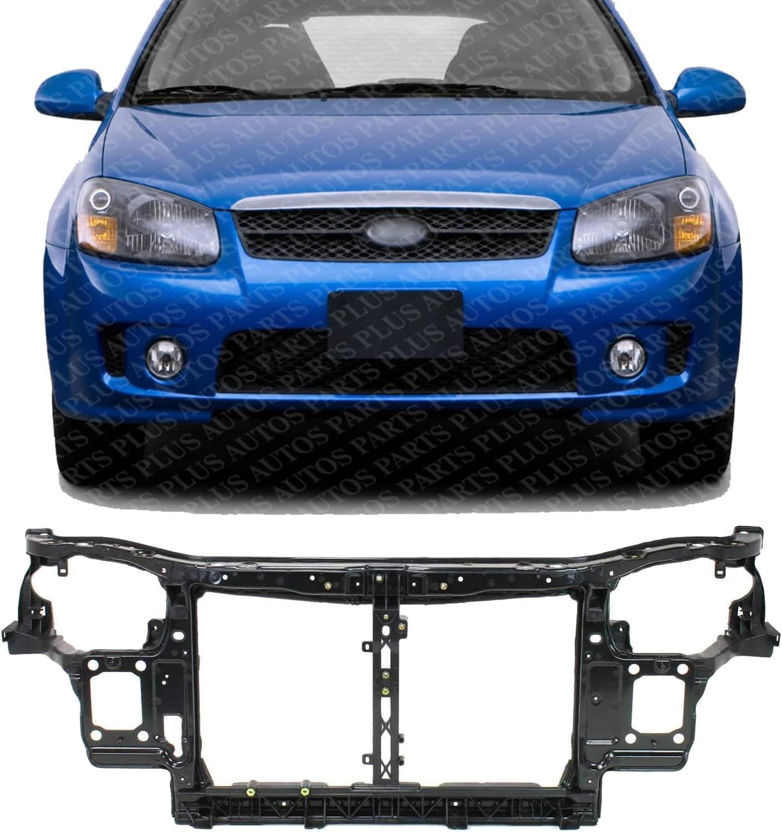 Front Radiator Support Assembly Steel Direct Replacement Compatible With 2004-2009 Kia Spectra KI1225144 641012F000