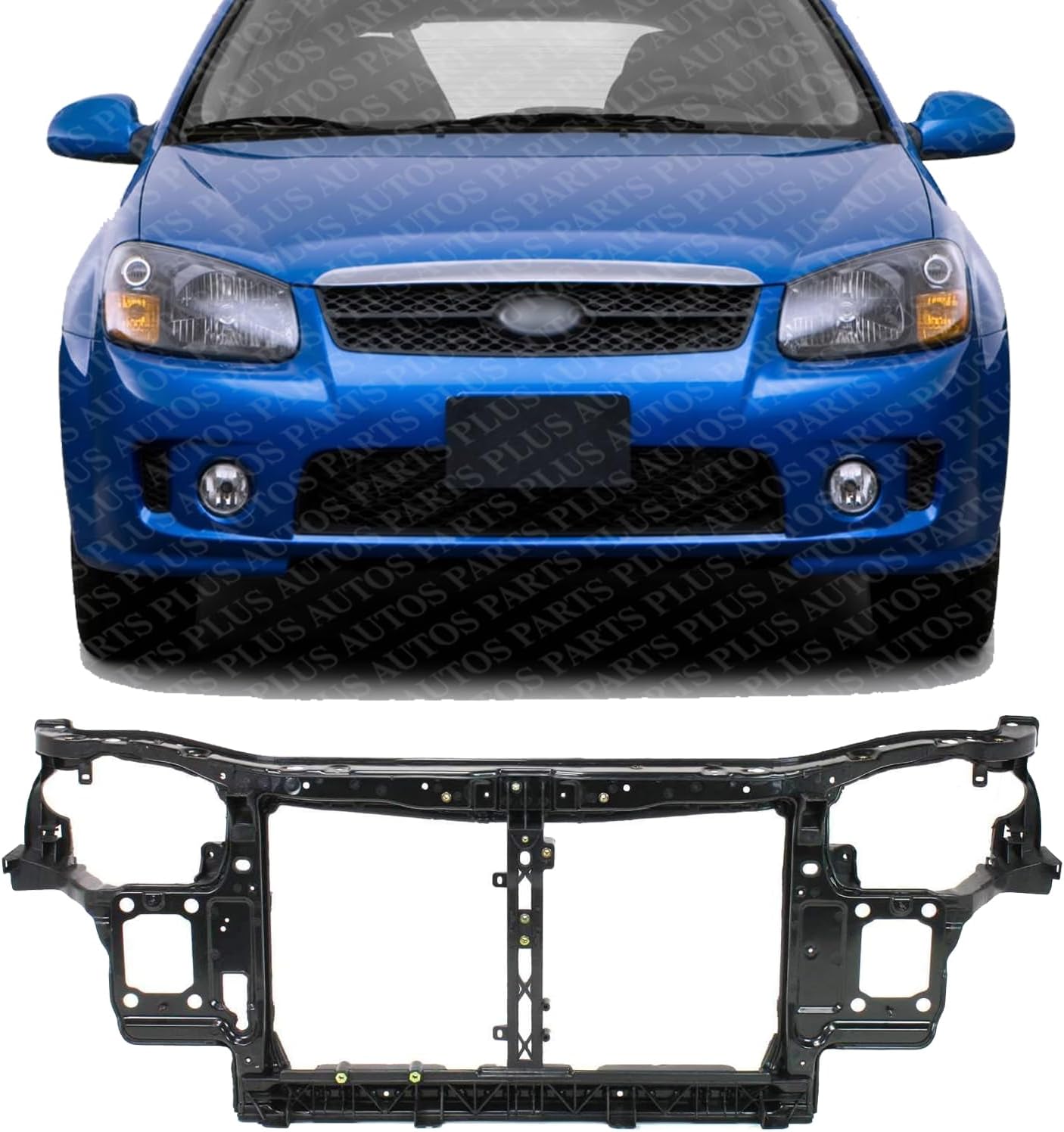 Front Radiator Support Assembly Steel Direct Replacement Compatible With 2004-2009 Kia Spectra KI1225144 641012F000