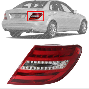 Tail Light Right Passenger Side Direct Replacement Compatible With 2012-2015 Mercedes Benz C-Class MB2801135 2049060703