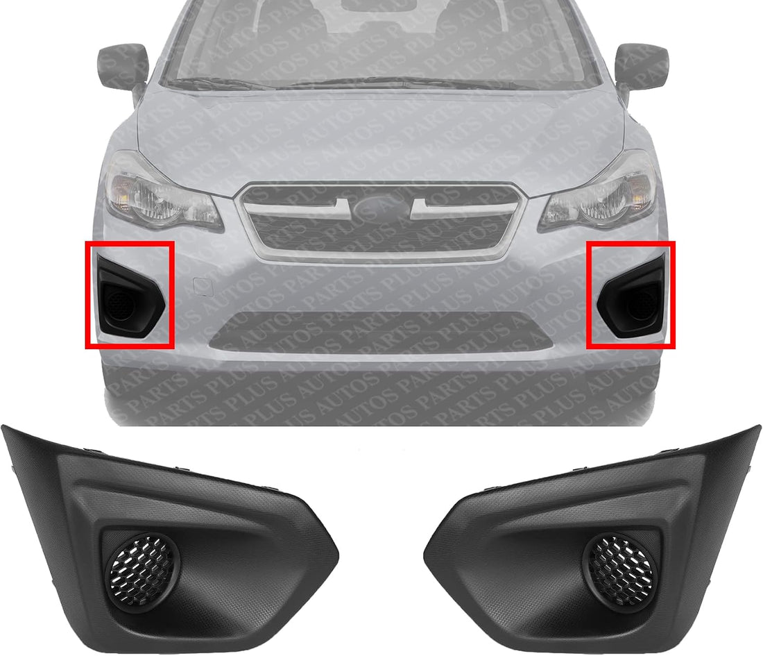 Set Of 2 Front Fog Light Cover Primed Left Driver & Right Passenger Side Direct Replacement Compatible With 2012-2014 Subaru Impreza SU1038152 SU1039152 57731FJ000 57731FJ010