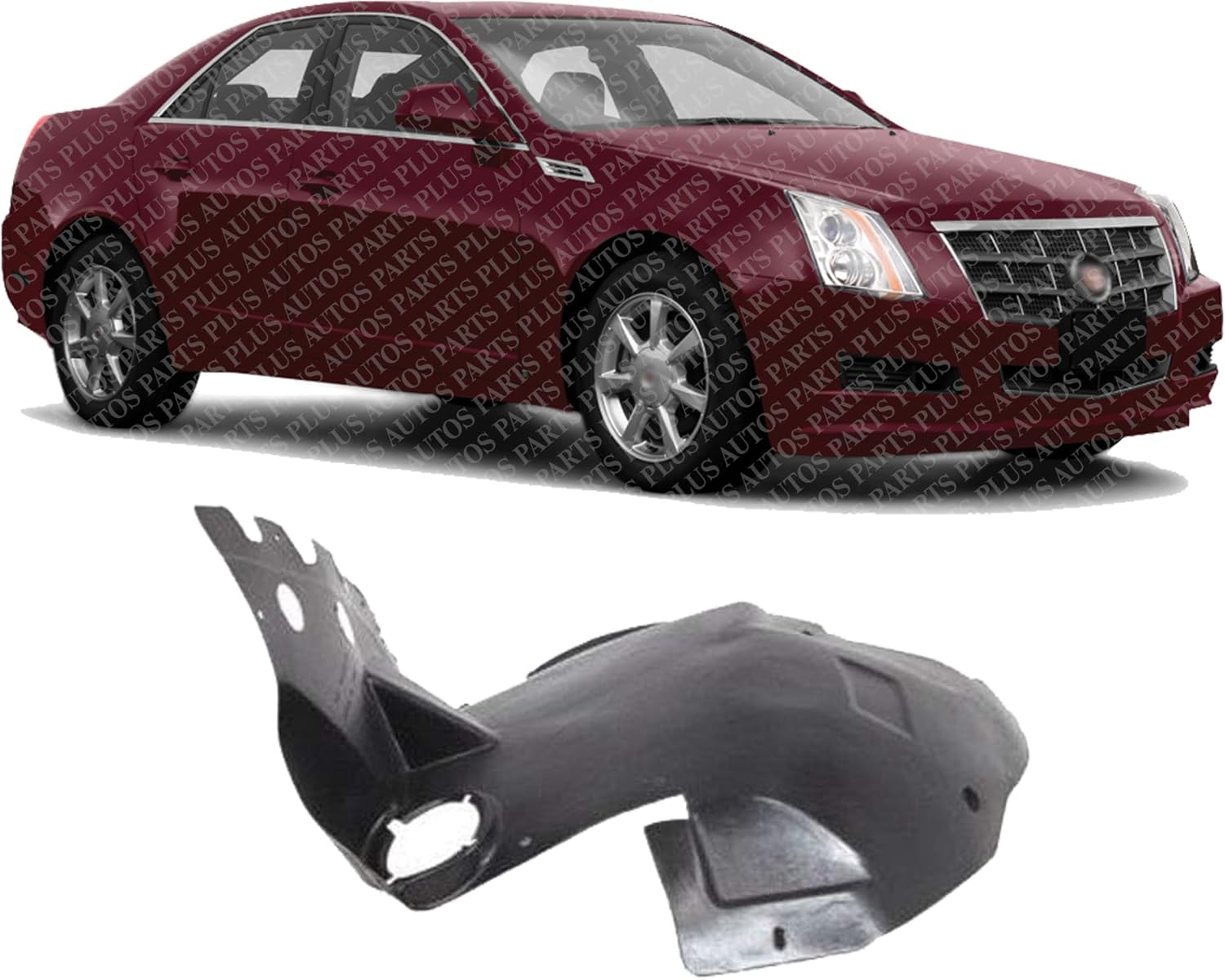 Front Section Fender Liner Cover Extension Right Passenger Side Direct Replacement Compatible With 2008-2014 Cadillac CTS GM1249198 25940080