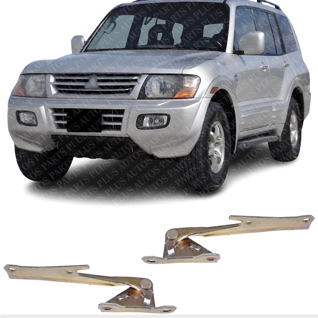 Set Of 2 Front Hood Hing Steel Left Driver & Right Passenger Side Direct Replacement Compatible With 1993-1994 Dodge Colt/Plymouth / 2003-2006 Mitsubishi Outlander MI1236102