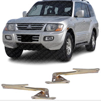 Set Of 2 Front Hood Hing Steel Left Driver & Right Passenger Side Direct Replacement Compatible With 1993-1994 Dodge Colt/Plymouth / 2003-2006 Mitsubishi Outlander MI1236102