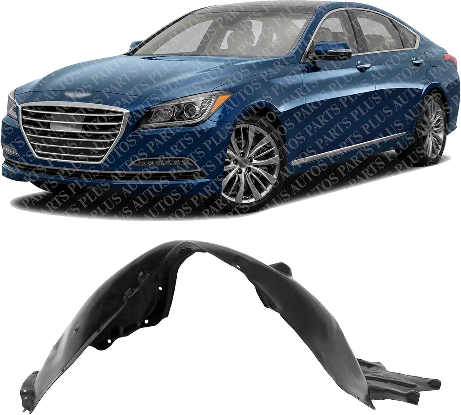 Front Fender Liner Left Driver Side Direct Replacement Compatible With 2015-2016 Hyundai Genesis / 2017 G80 HY1248174 86811B1000