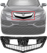Front Grille Textured Shell And Insert Plastic Direct Replacement Compatible With 2016-2018 Acura RDX AC1200128C 71121TX4A51