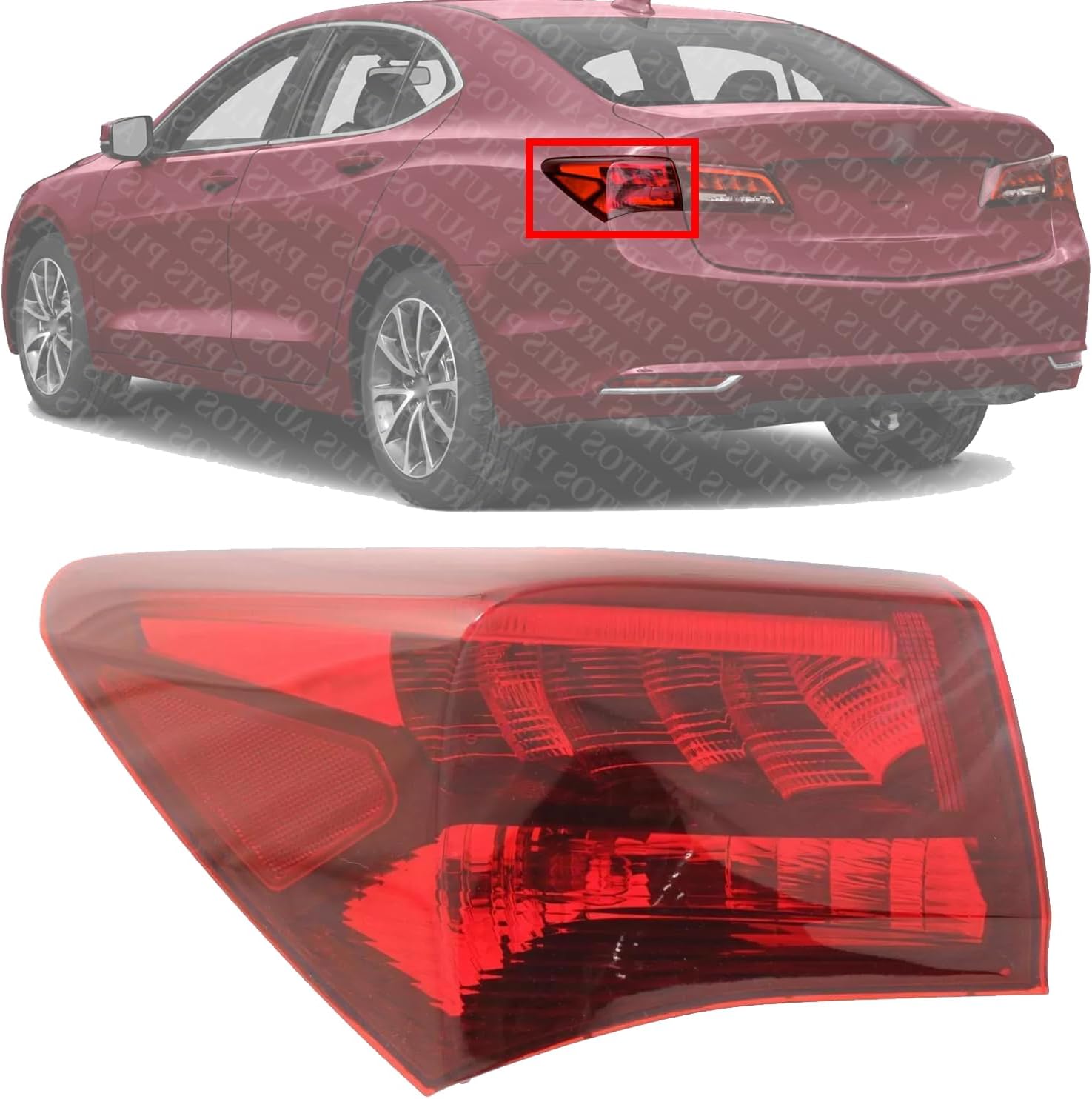 Tail Light Outer Assembly Left Driver Side Direct Replacement Compatible With 2015-2017 Acura TLX AC2804106 33550TZ3A01