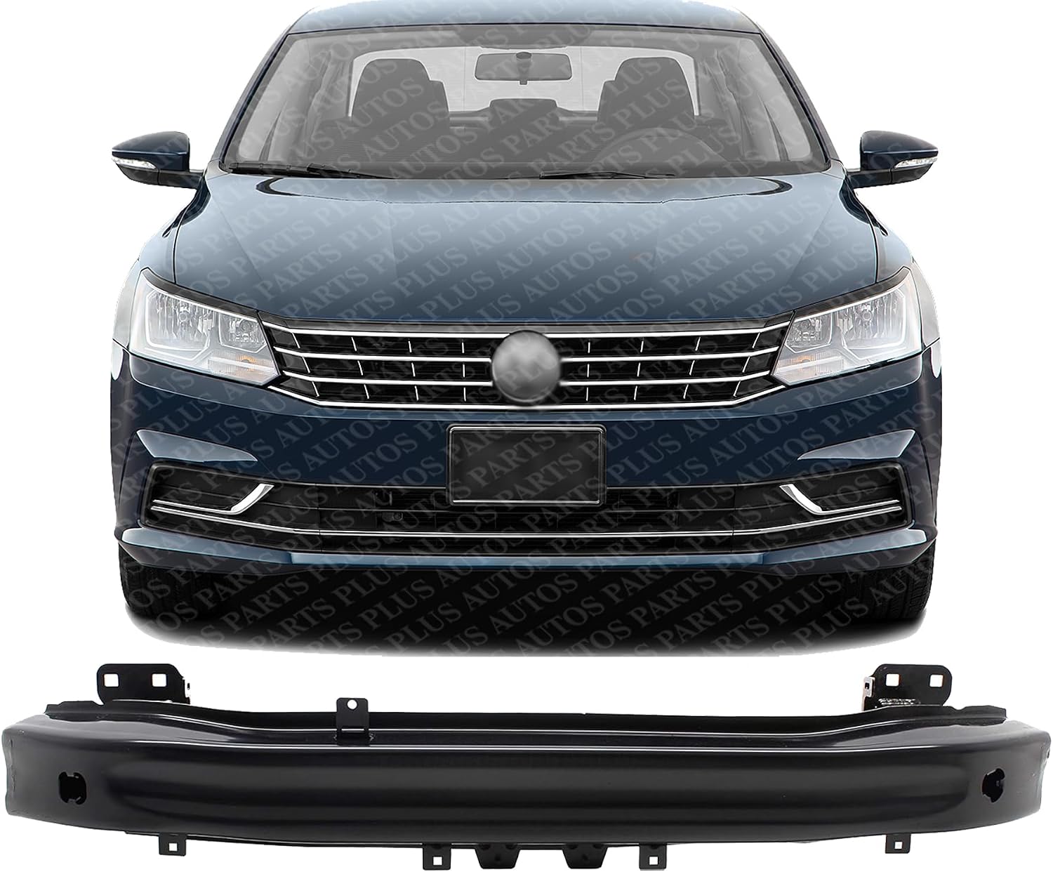 Front Bumper Impact Bar Reinforcement Steel Direct Replacement Compatible With 2016-2019 Volkswagen Passat VW1006143 561807109B