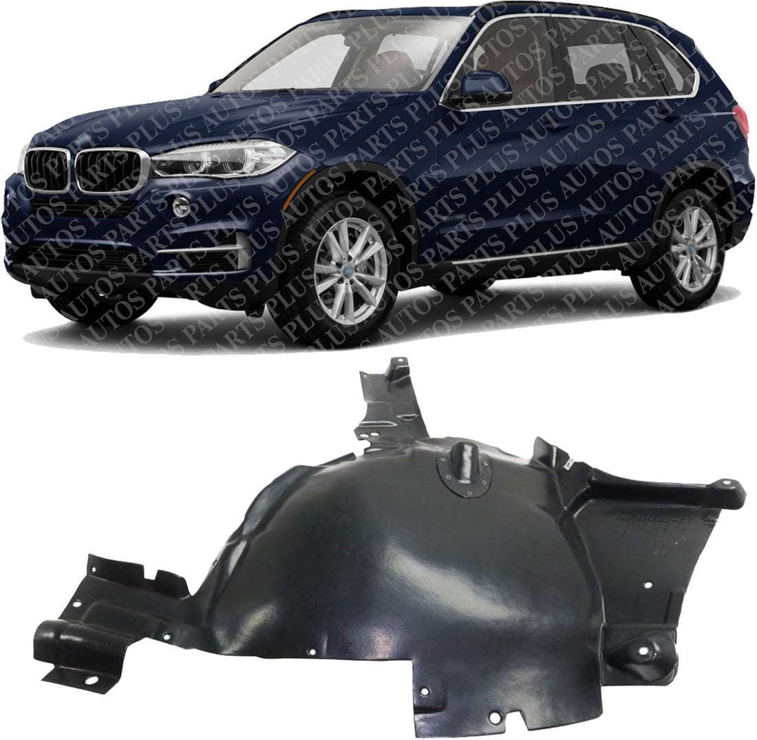 Front Fender Liner Rear Section Left Driver Side Direct Replacement Compatible With 2014-2018 BMW X5 BM1248153 51717291197