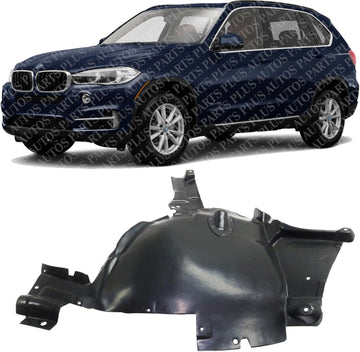 Front Fender Liner Rear Section Left Driver Side Direct Replacement Compatible With 2014-2018 BMW X5 BM1248153 51717291197