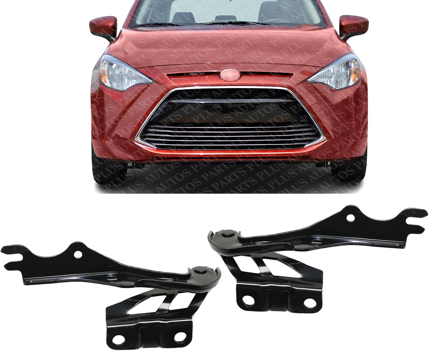Set Of 2 Front Hood Hinge Right Passenger & Left Driver Side Direct Replacement Compatible With 2016 Scion iA / 2016-2020 Toyota Yaris TO1236229 TO1236230 53410WB001 53420WB001