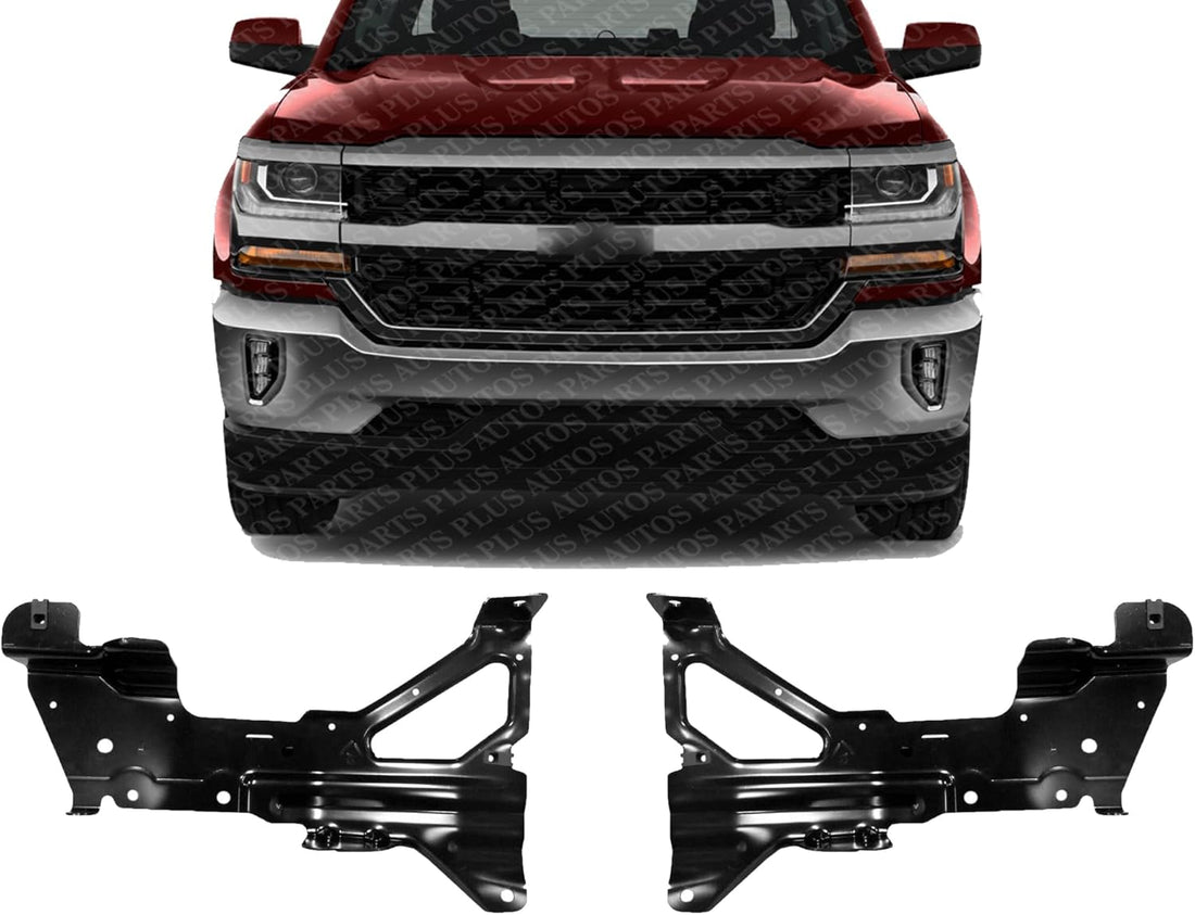 Set Of 2 Front Bumper Inner Bracket Left Driver & Right Passenger Side Direct Replacement Compatible With 2016-2019 Chevrolet Silverado 1500 GM1063113 GM1062113 84029774 84029775