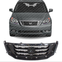 Front Grille Painted Black Shell And Insert Direct Replacement Compatible With 2008-2010 Honda Odyssey HO1200190 71121SHJA02